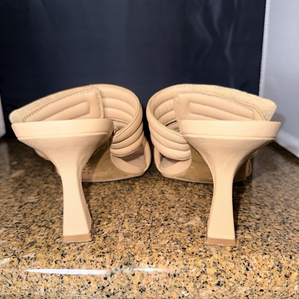 Abound Women's Beige Qarly Square-Toe Quilted Slide Heeled Sandals Size 7 - Picture 4 of 5